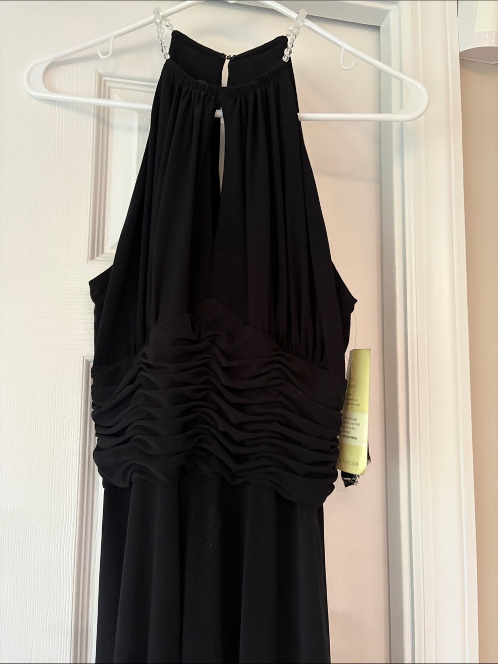 Jones New York Black Halter Dress with Beaded Strap